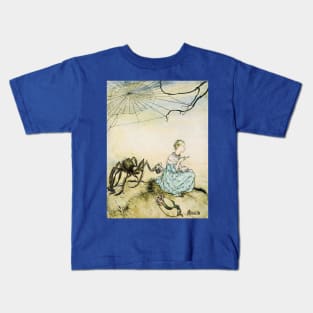 Vintage Nursery Rhyme, Little Miss Muffet by Arthur Rackham Kids T-Shirt